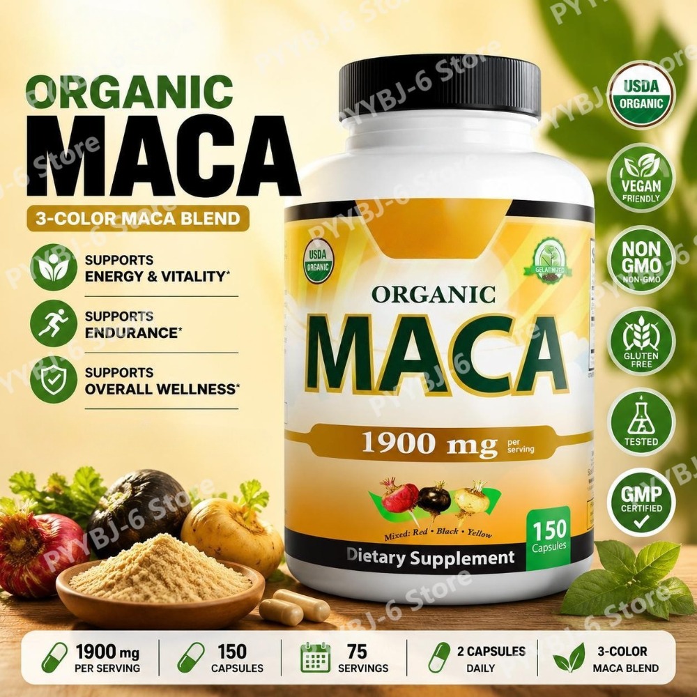Herbal Queen - Capsules de racine de maca biologique