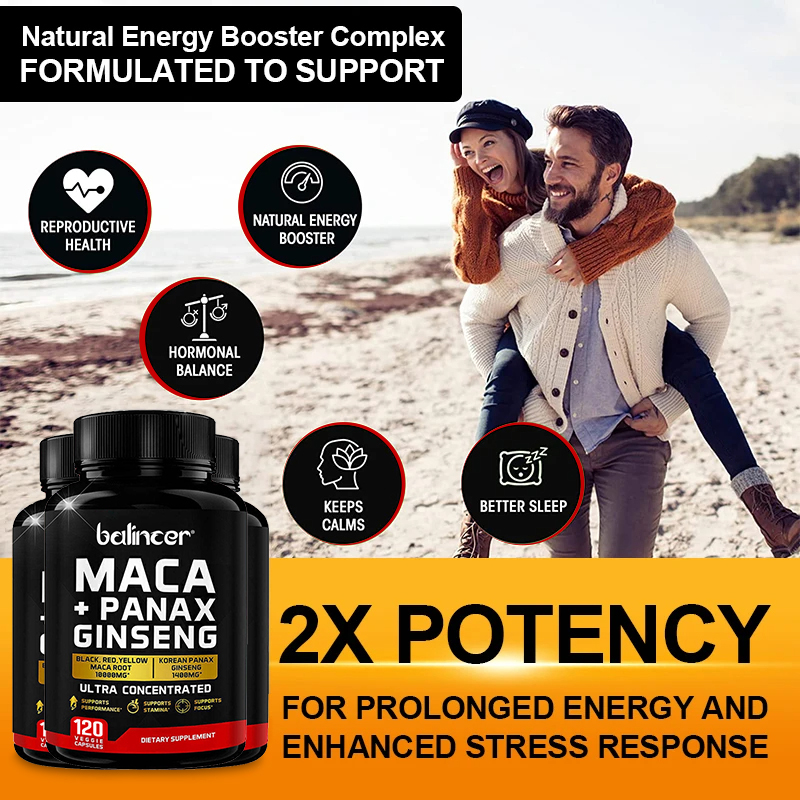 Capsules de Maca et de Ginseng - Herbal Queen avis et prix